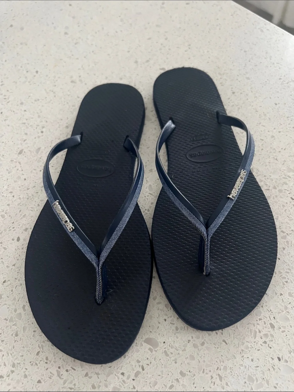 Havaianas Slim Flip Flops in Dark Blue